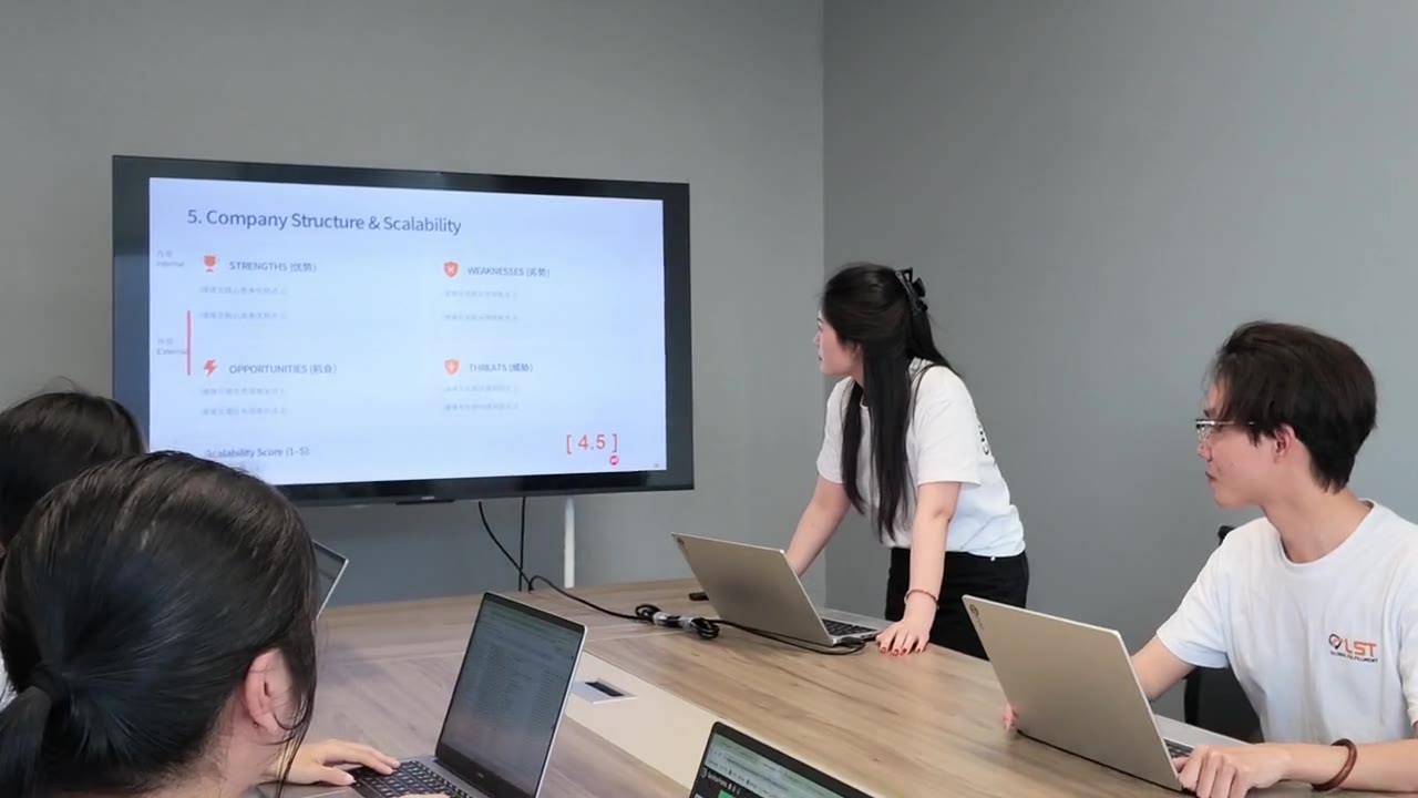 The LST team at a company meeting